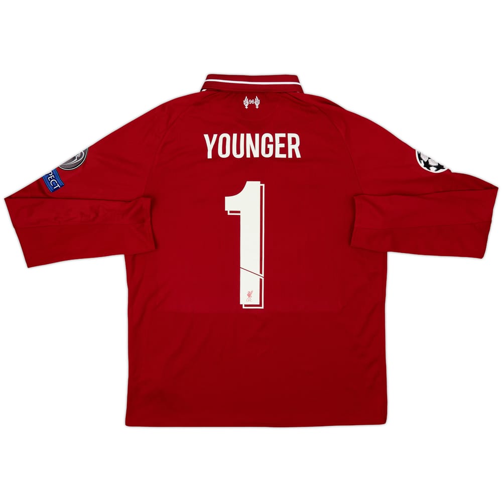 2018-19 Liverpool Home L/S Shirt Younger #1 - 9/10 - (M)