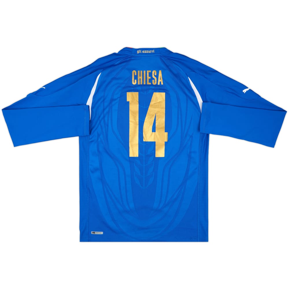 2010-12 Italy Authentic Home L/S Shirt Chiesa #14 - 8/10 - (XL)
