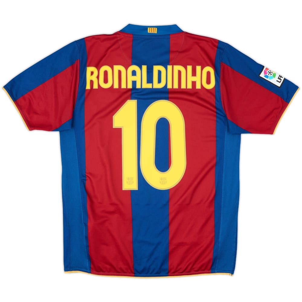 2007-08 Barcelona Home Shirt Ronaldinho #10 - 8/10 - (M)