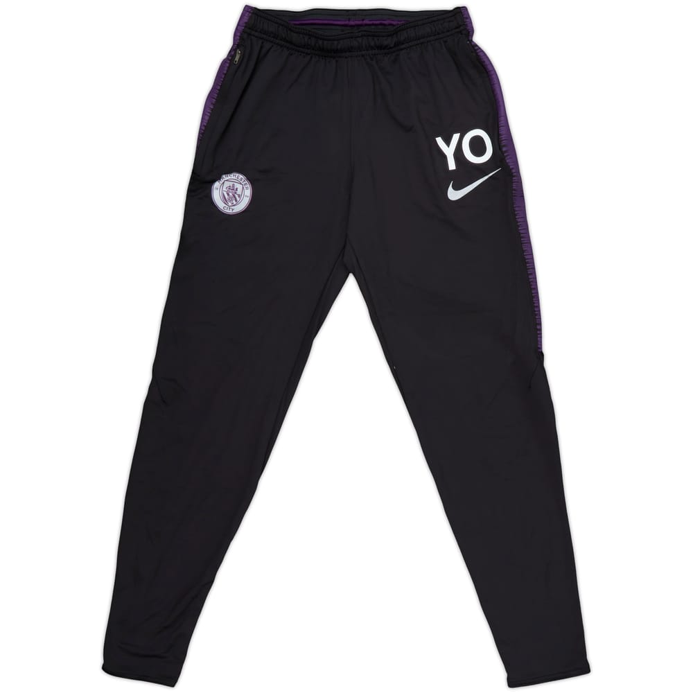 2018-19 Manchester City Staff Issue Nike Track Pants/Bottoms YO - 8/10 - (S)