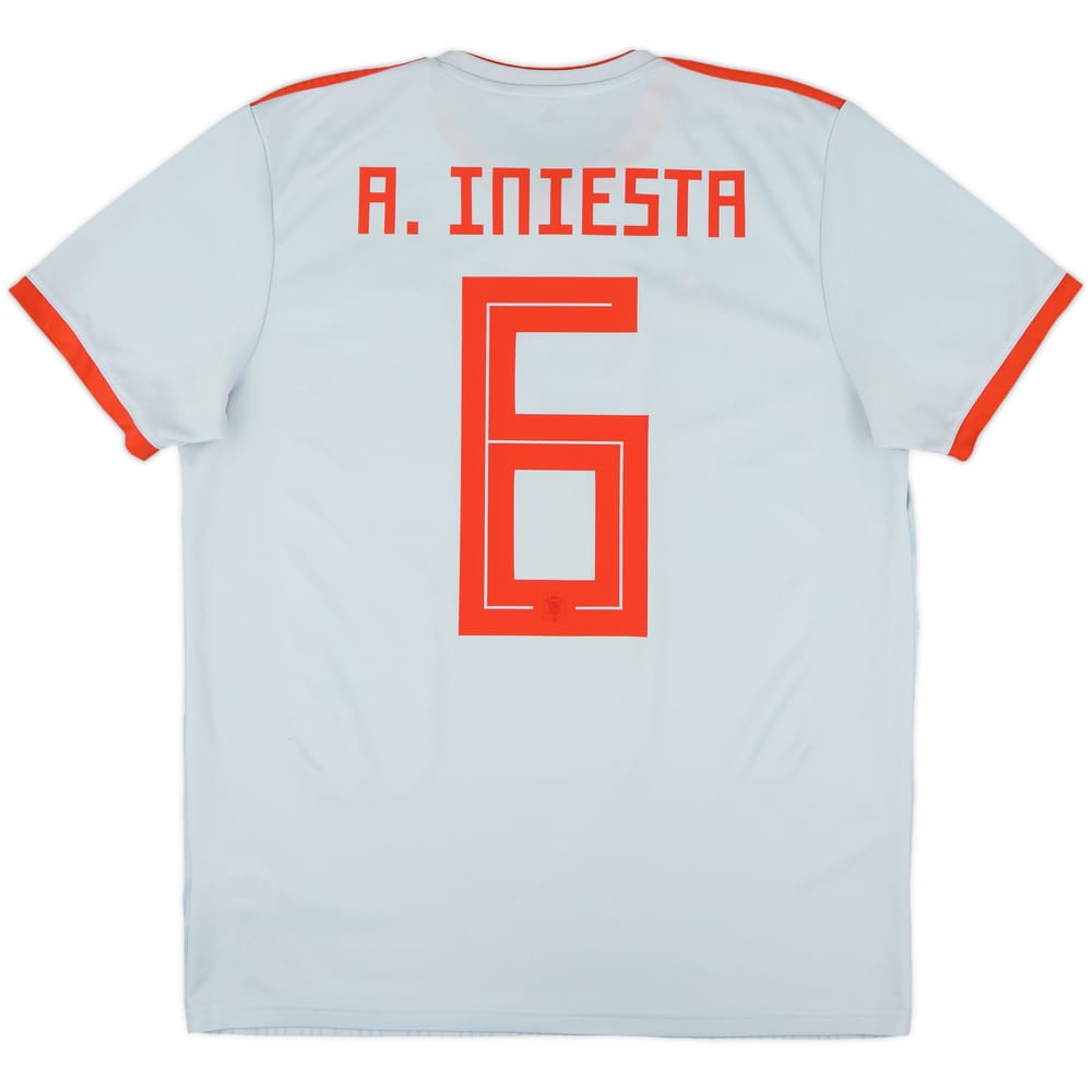 2018-19 Spain Away Shirt A.Iniesta #6 - 8/10 - (L)