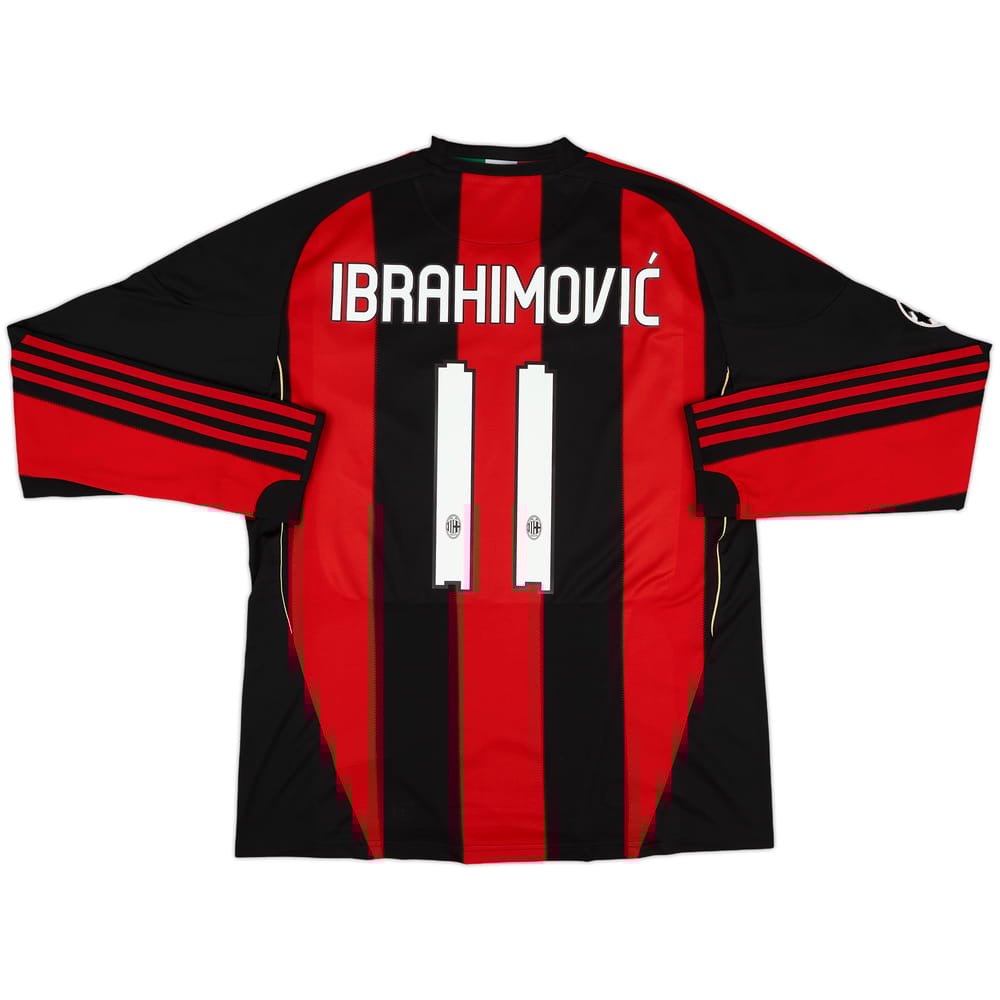 2010-11 AC Milan CL Home L/S Shirt Ibrahimovic #11 - 8/10 - (L)