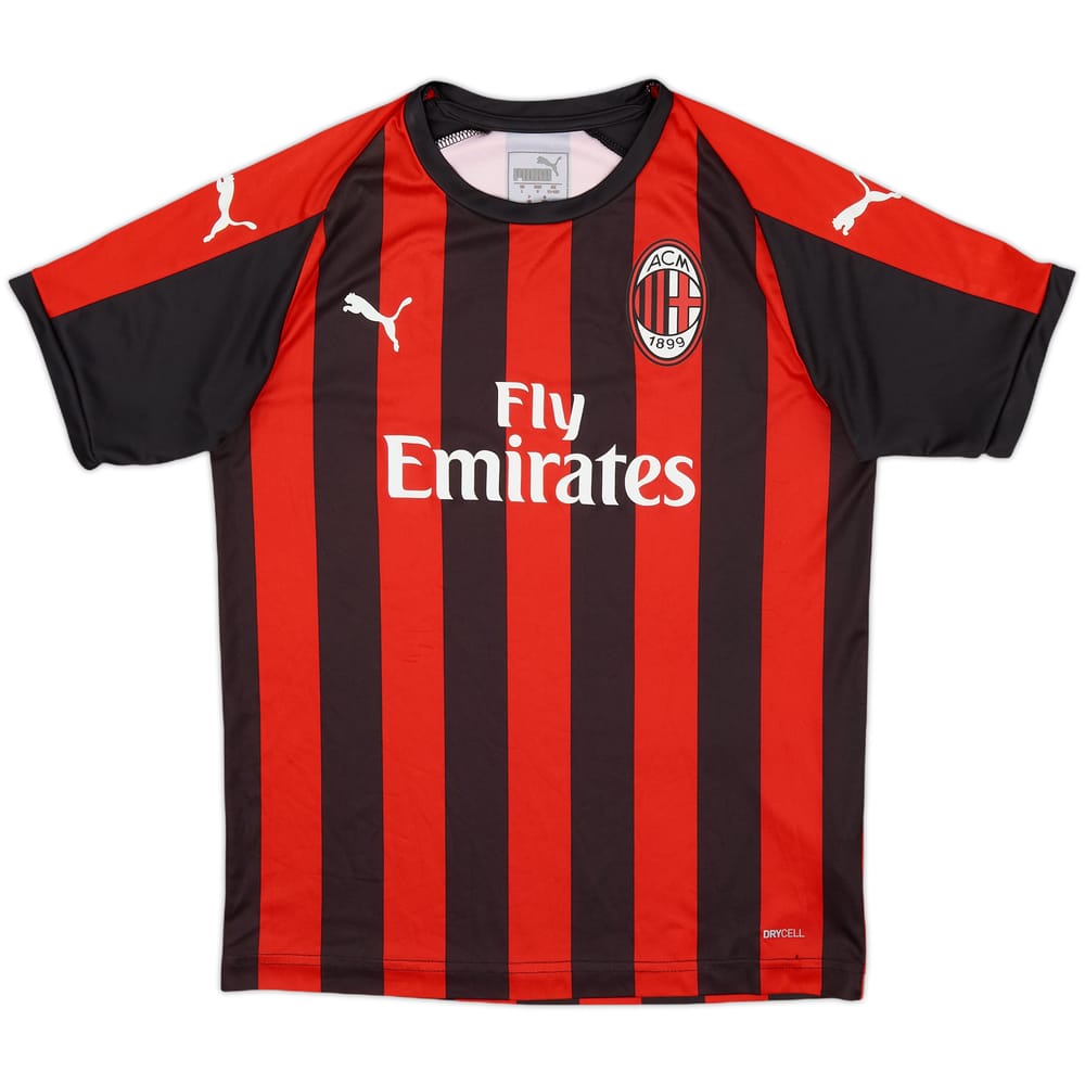 2018-19 AC Milan Basic Home Shirt - 9/10 - (M.Boys)