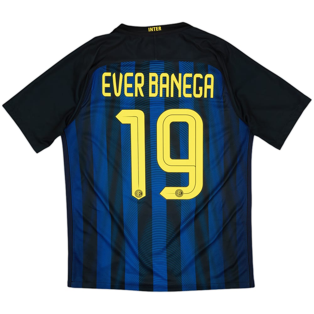 2016-17 Inter Milan Home Shirt Ever Banega #19 - 8/10 - (M)
