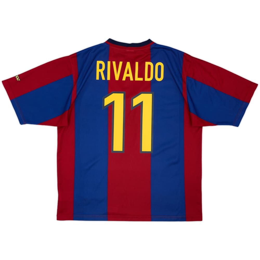 1998-00 Barcelona Basic Home Shirt Rivaldo #11 - 8/10 - (L)