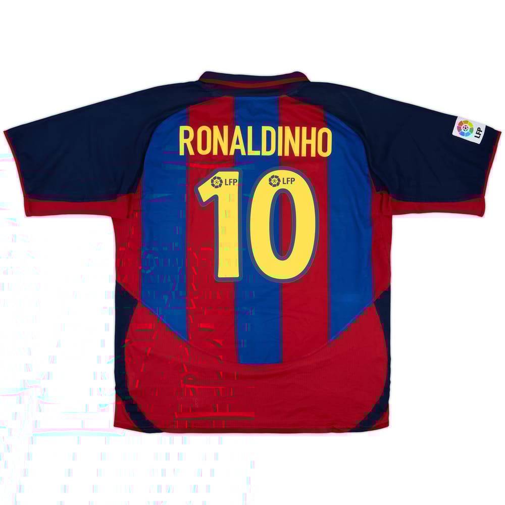 2003-04 Barcelona Home Shirt Ronaldinho #10 - 8/10 - (XXL)