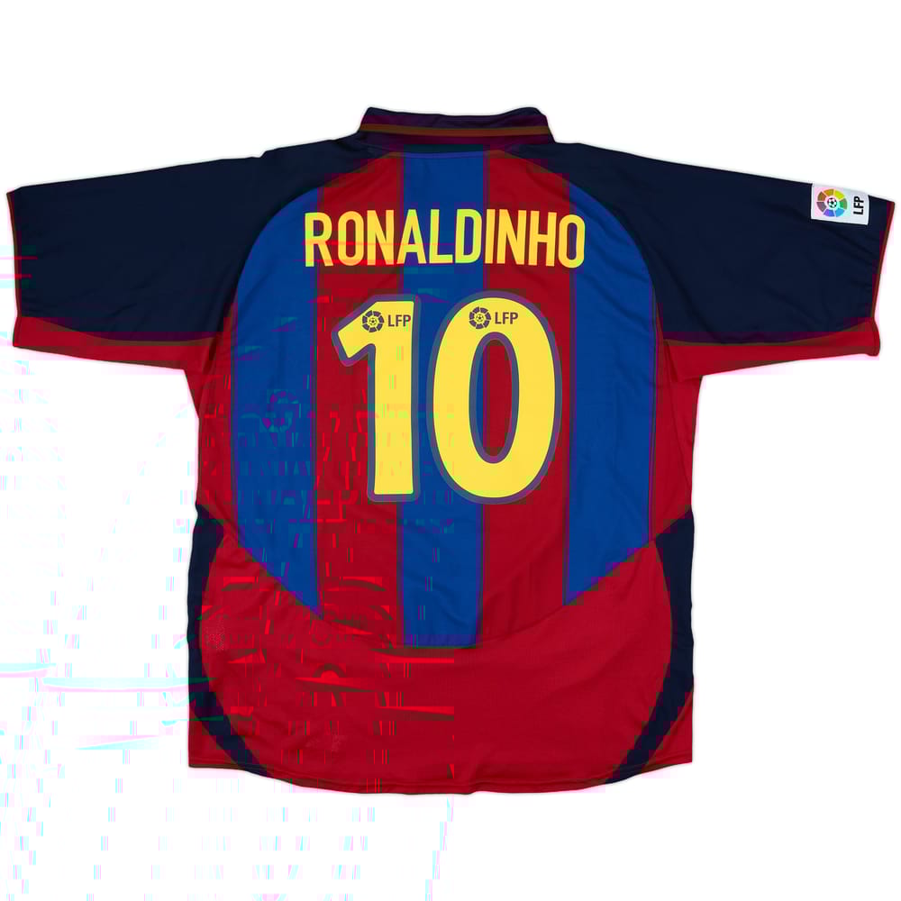 2003-04 Barcelona Home Shirt Ronaldinho #10 - 8/10 - (XL)