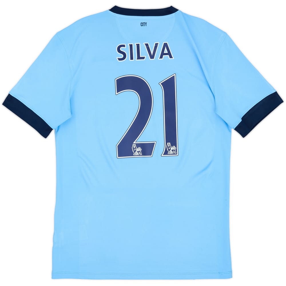 2014-15 Manchester City Home Shirt Silva #21 - 7/10 - (M)