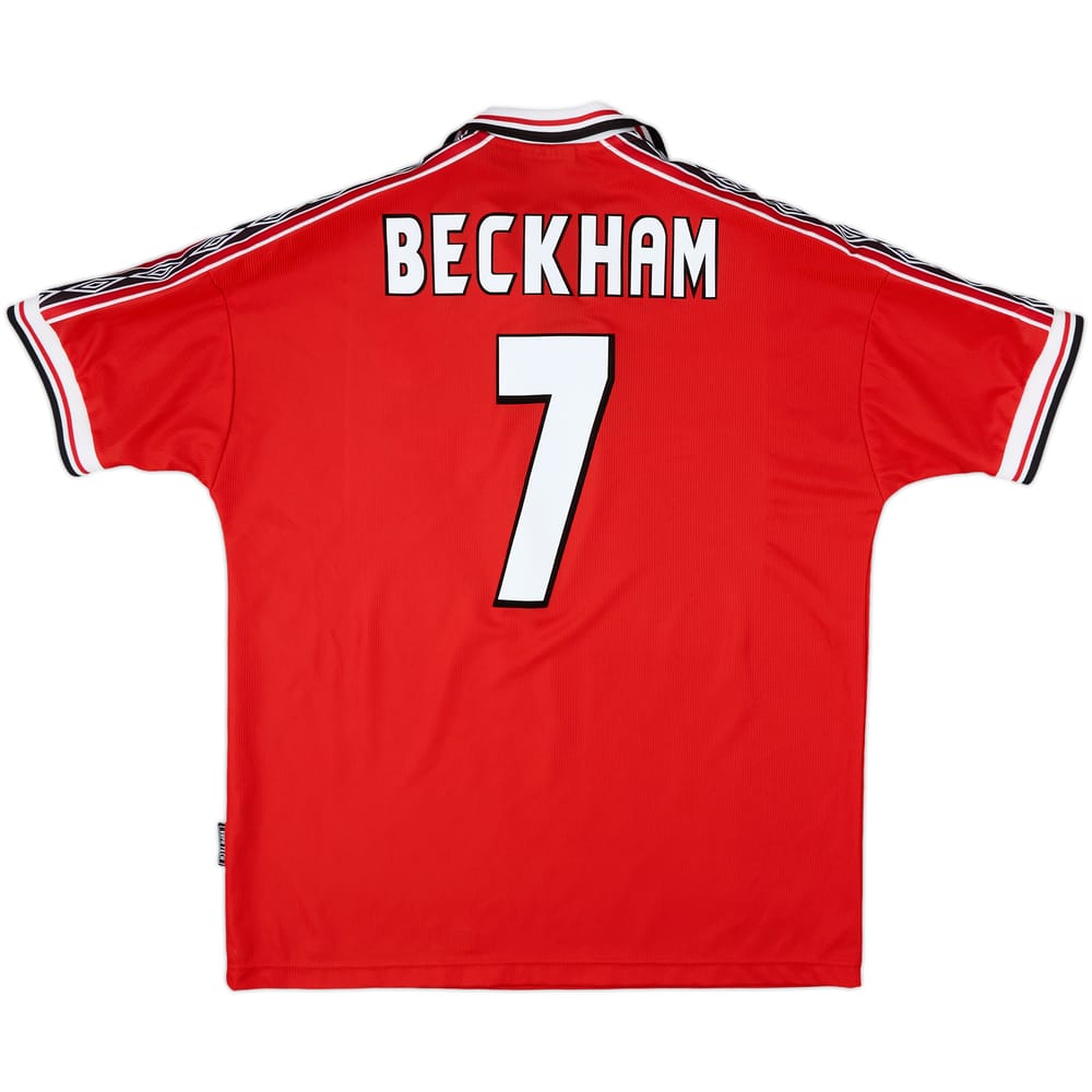 1998-00 Manchester United Home Shirt Beckham #7 - 6/10 - (XL)
