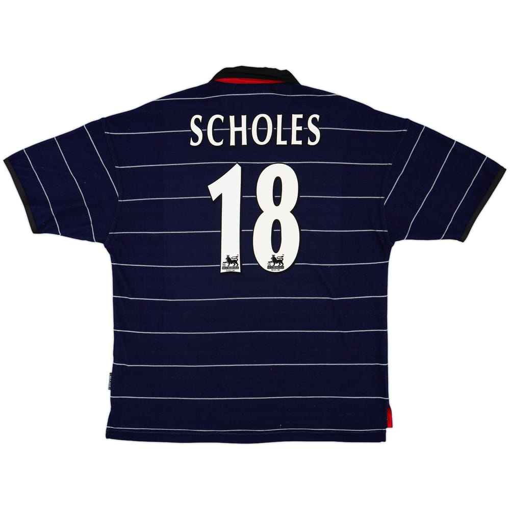 1999-00 Manchester United Away Shirt Scholes #18 - 8/10 - (XL)