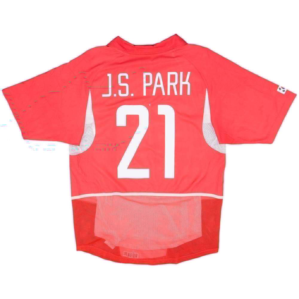 2002-03 South Korea Player Issue Home Shirt J.S.Park #21 - 7/10 - (M)