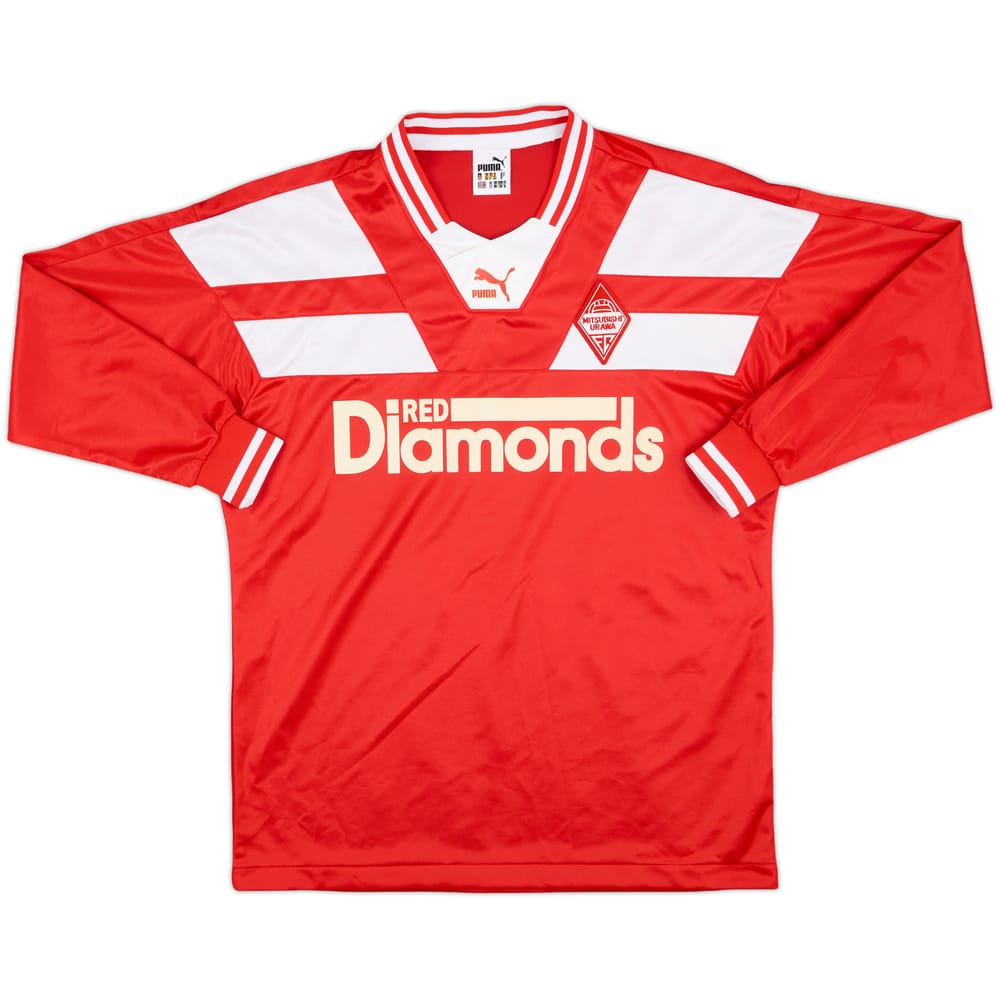 1990-91 Urawa Red Diamonds Home L/S Shirt - 8/10 - (M/L)