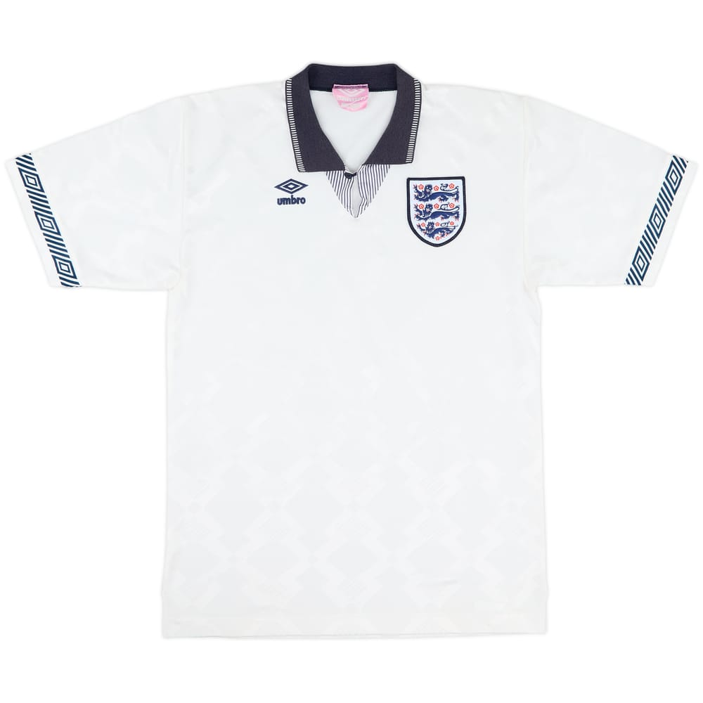 1990-92 England Home Shirt - 8/10 - (XL)