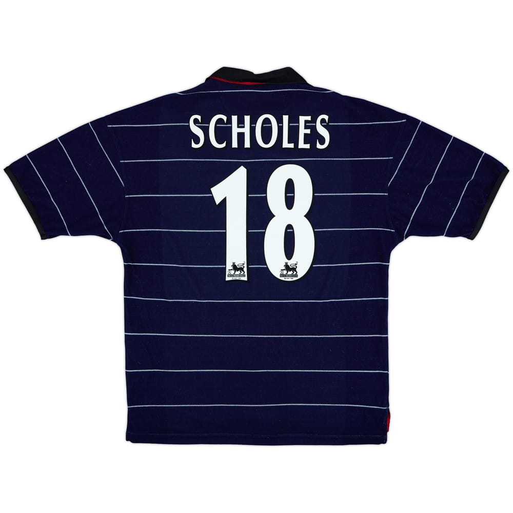1999-00 Manchester United Away Shirt Scholes #18 - 8/10 - (L)