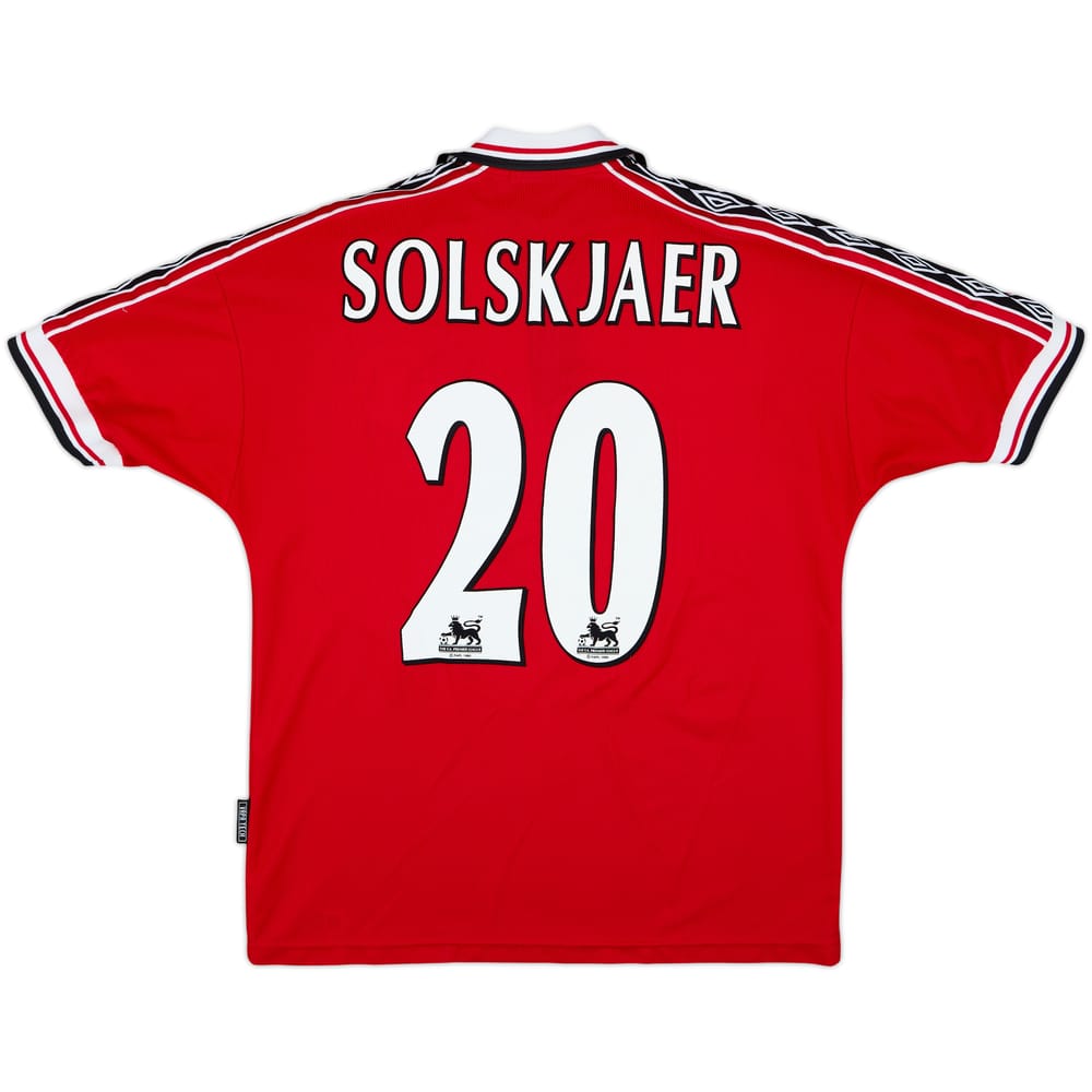 1998-00 Manchester United Home Shirt Solskjaer #20 - 8/10 - (M)