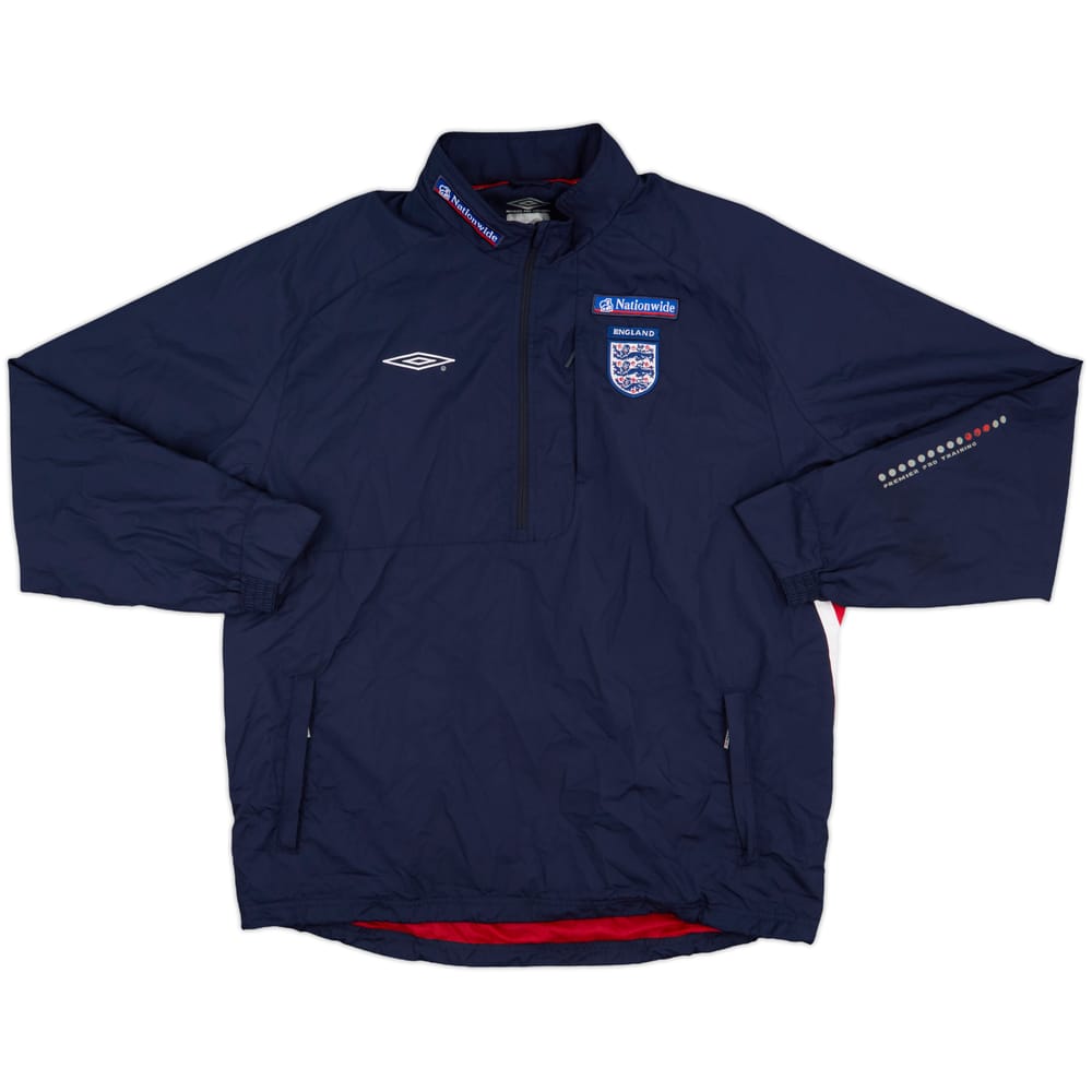 2004-06 England Umbro 1/2 Zip Hooded Rain Jacket - 9/10 - (L)