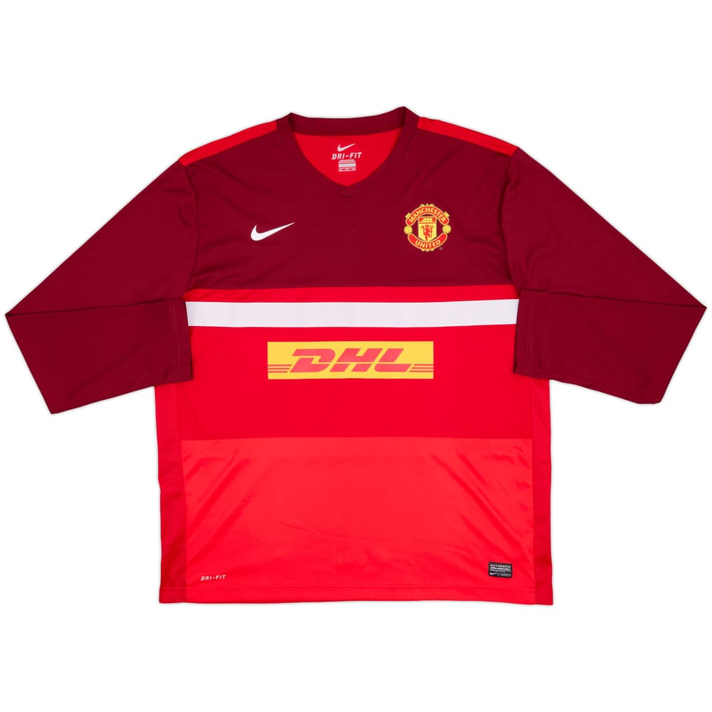 2011-12 Manchester United Nike Training L/S Shirt - 8/10 - (XXL)
