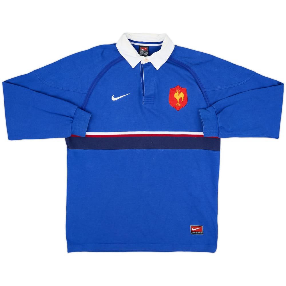1999-00 France Rugby Nike Polo L/S Shirt - 9/10 - (M)
