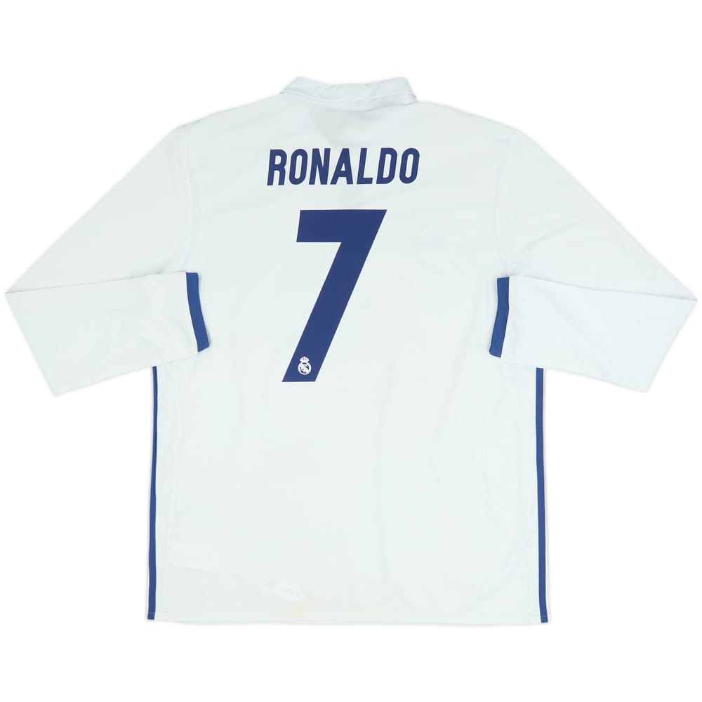 2016-17 Real Madrid Home L/S Shirt Ronaldo #7 (XL)