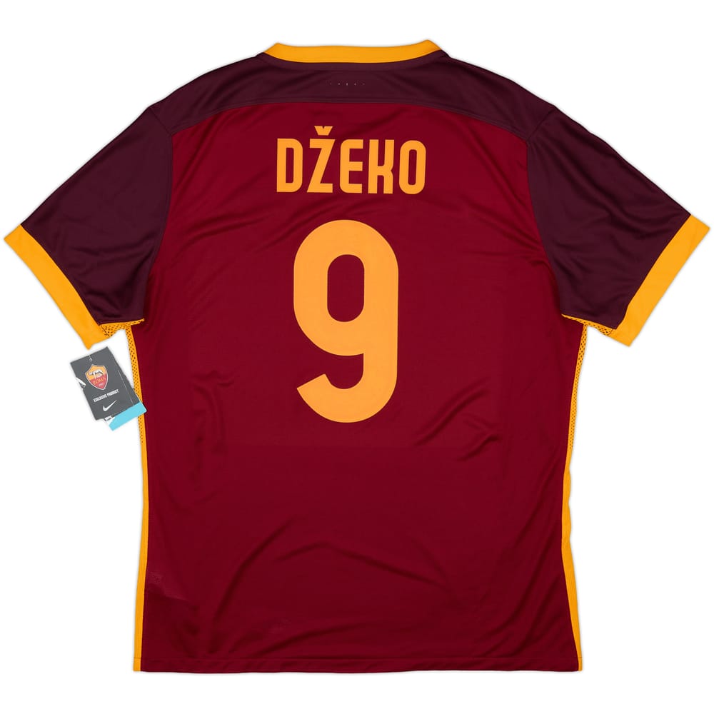 2015-16 Roma Authentic Home Shirt Dzeko #9 (XL)