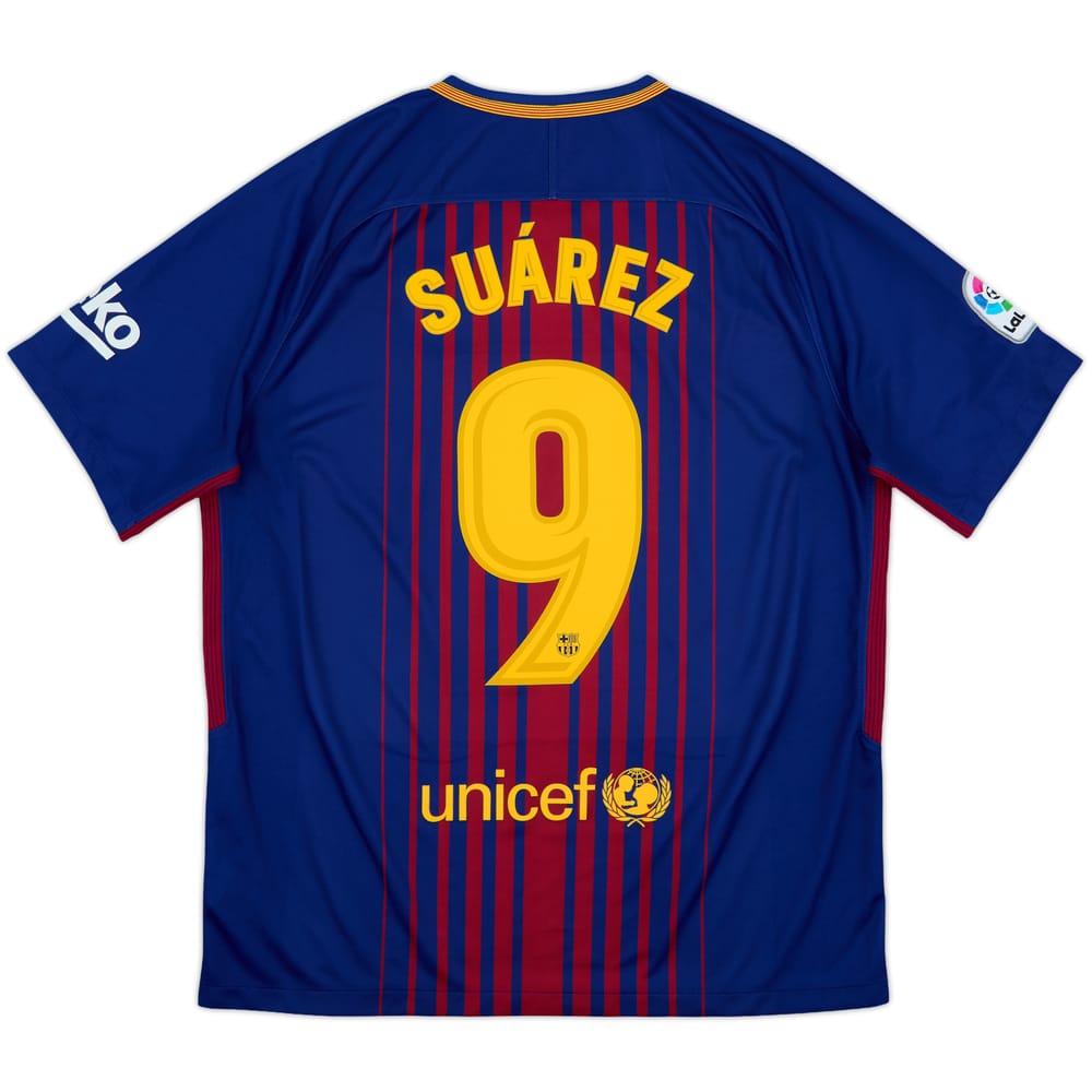 2017-18 Barcelona Home Shirt Suarez #9 - 8/10 - (L)