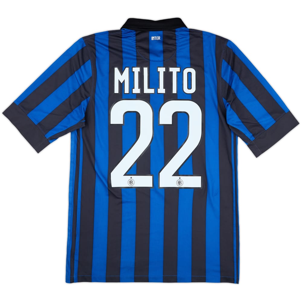 2011-12 Inter Milan Home Shirt Milito #22 - 6/10 - (S)
