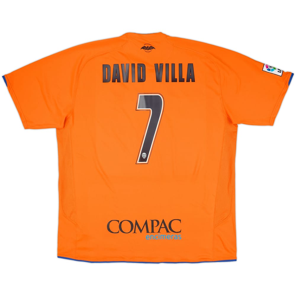2007-08 Valencia Away Shirt David Villa #7 - 9/10 - (XXL)