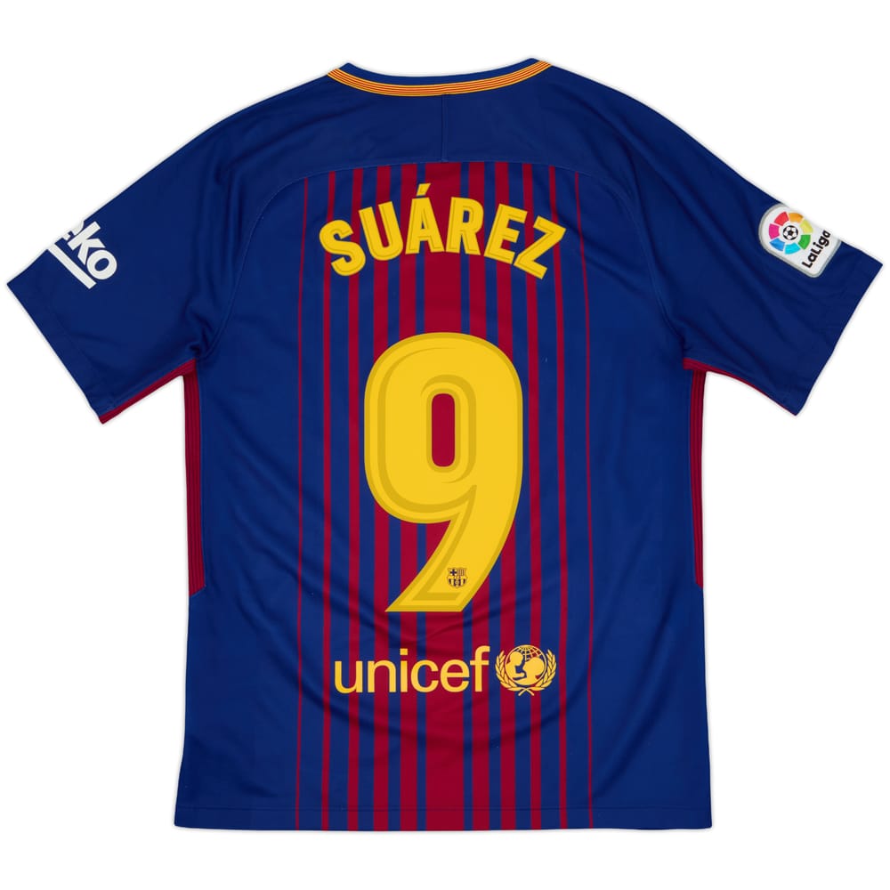 2017-18 Barcelona Home Shirt Suarez #9 - 8/10 - (S)