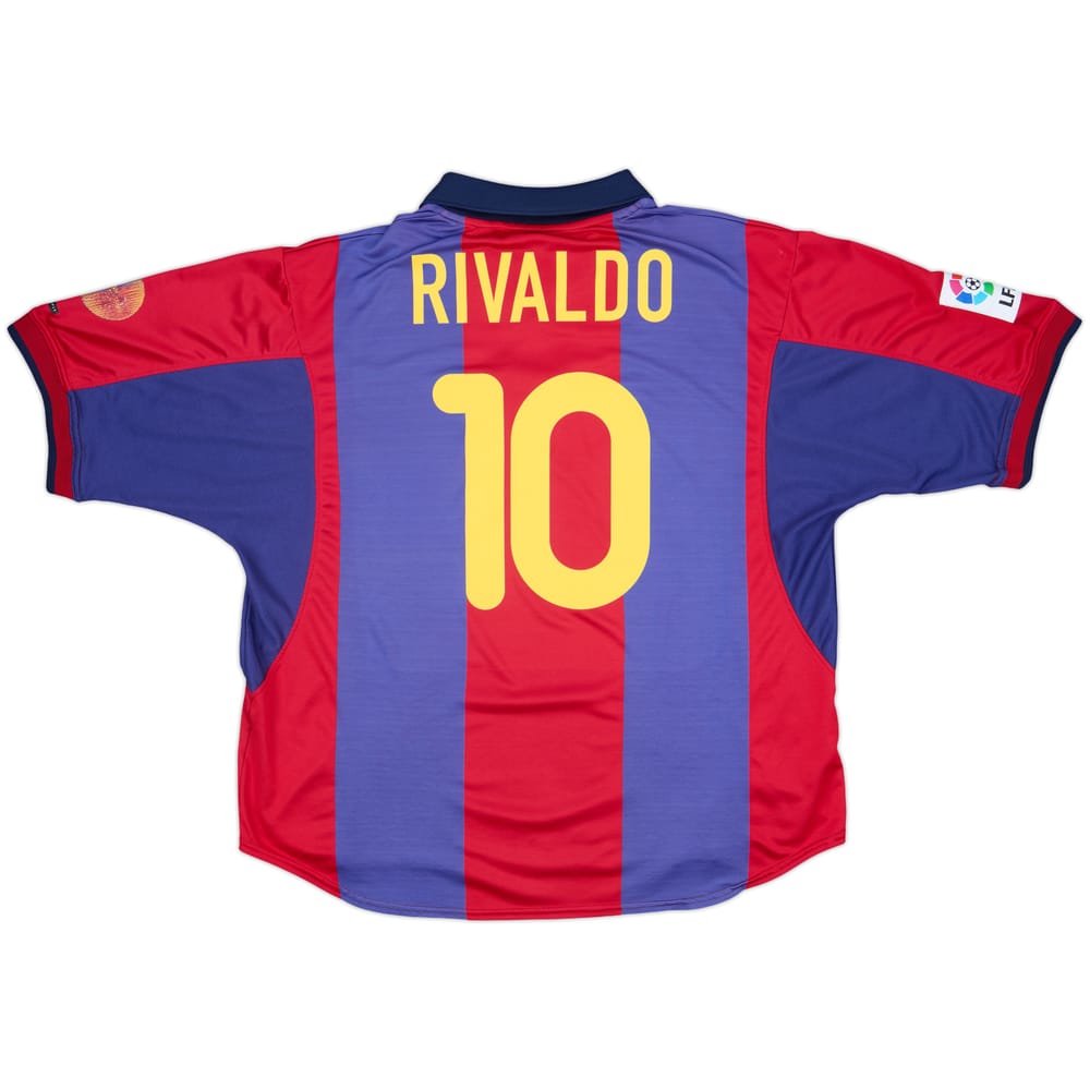 2000-01 Barcelona Home Shirt Rivaldo #10 - 7/10 - (XXL)