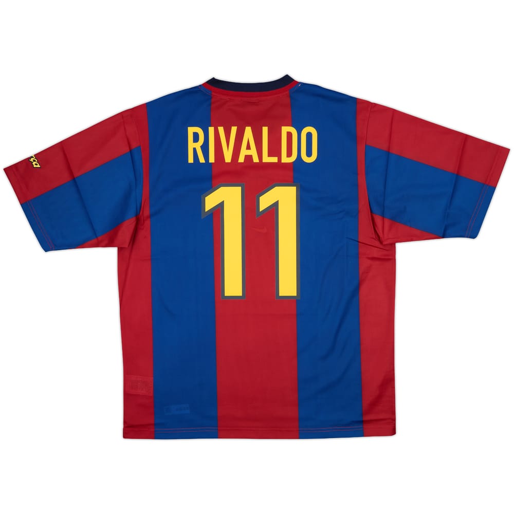 1998-00 Barcelona Basic Home Shirt Rivaldo #11 (L)