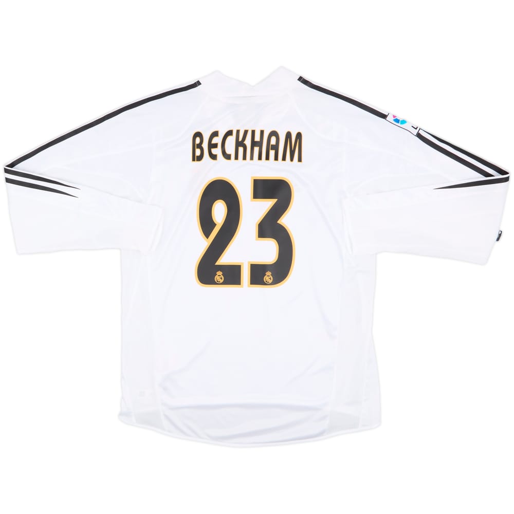 2004-05 Real Madrid Home L/S Shirt Beckham #23 (M)