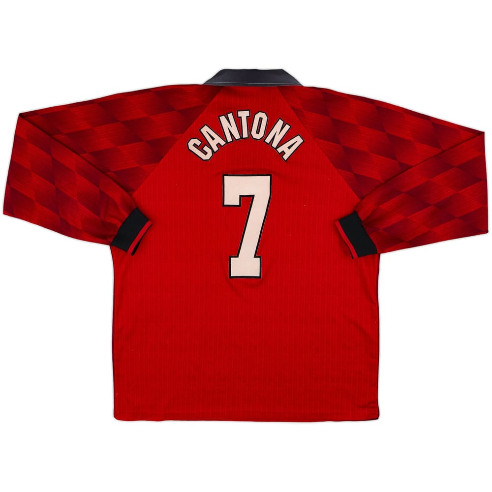 1996-98 Manchester United Home L/S Shirt Cantona #7 - 6/10 - (L)