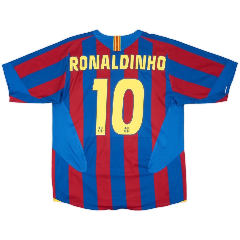 2005-06 Barcelona Home Shirt Ronaldinho #10 - 6/10 - (L)