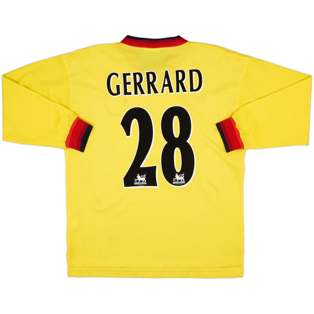 1997-99 Liverpool Away L/S Shirt Gerrard #28 - 8/10 - (M)