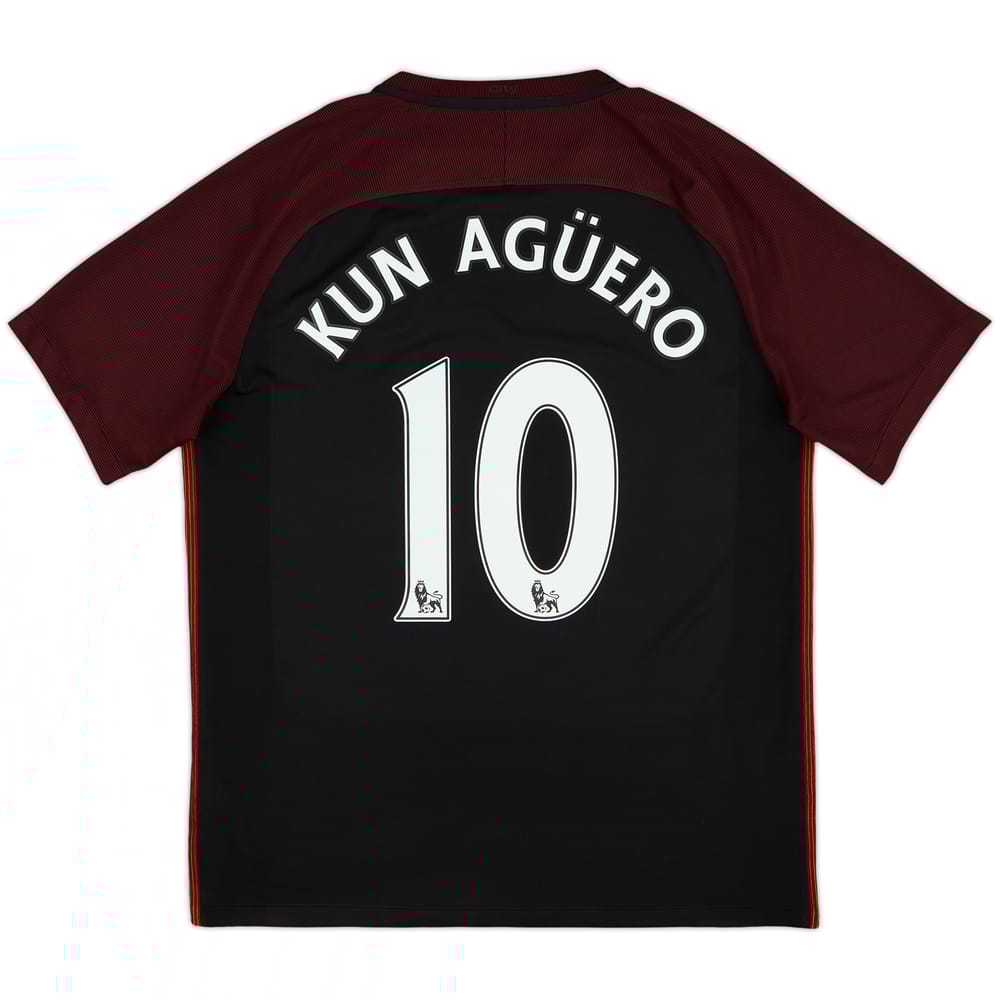 2016-17 Manchester City Away Shirt Kun Aguero #10 - 7/10 - (L)