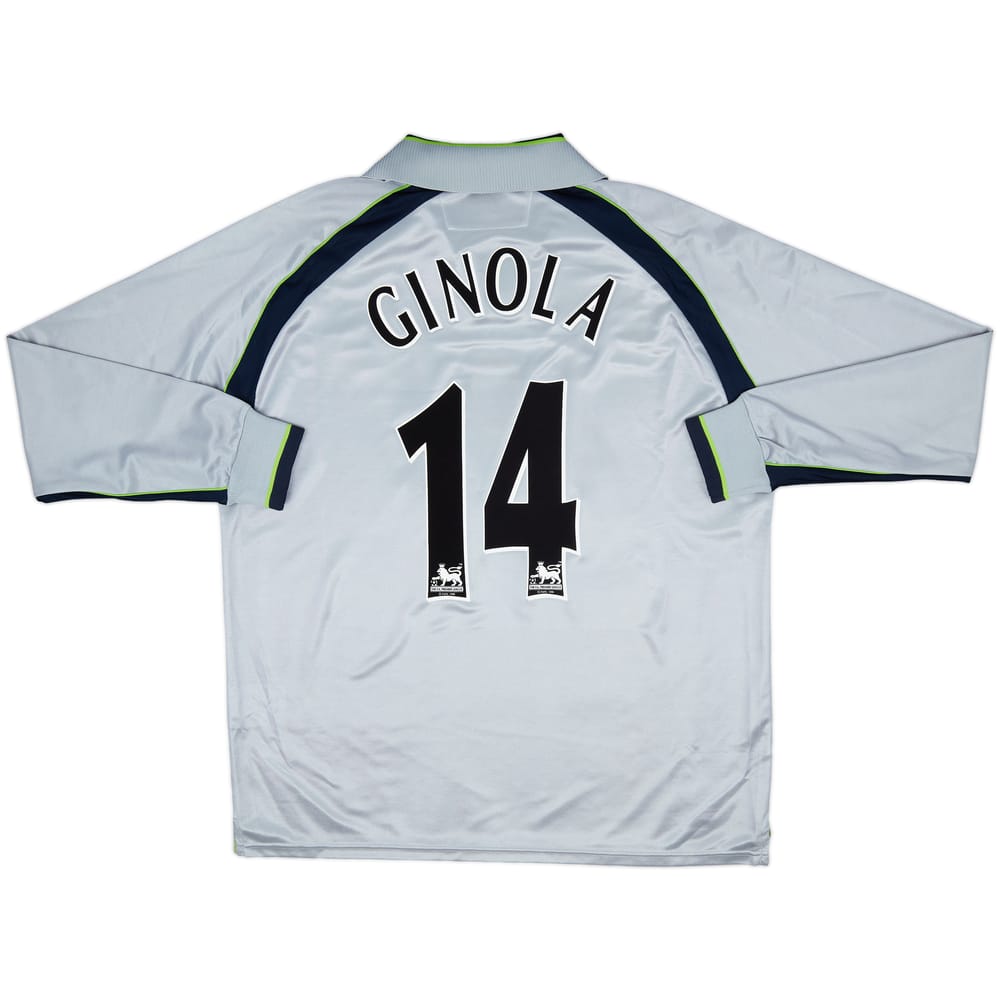 2001-02 Aston Villa Away L/S Shirt Ginola #14 - 8/10 - (XXL)
