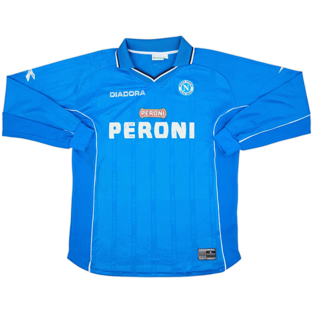2000-01 Napoli Home L/S Shirt - 5/10 - (XL)