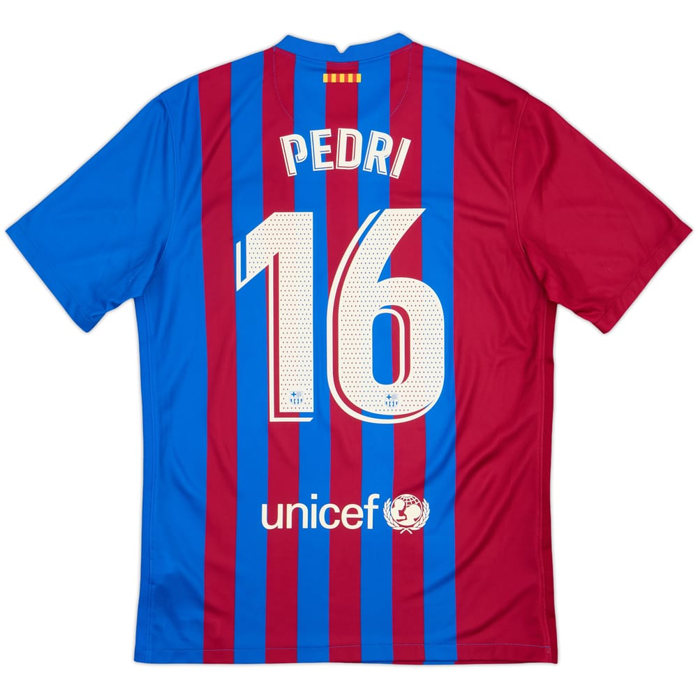 2021-22 Barcelona Home Shirt Pedri #16 - 10/10 - (M)