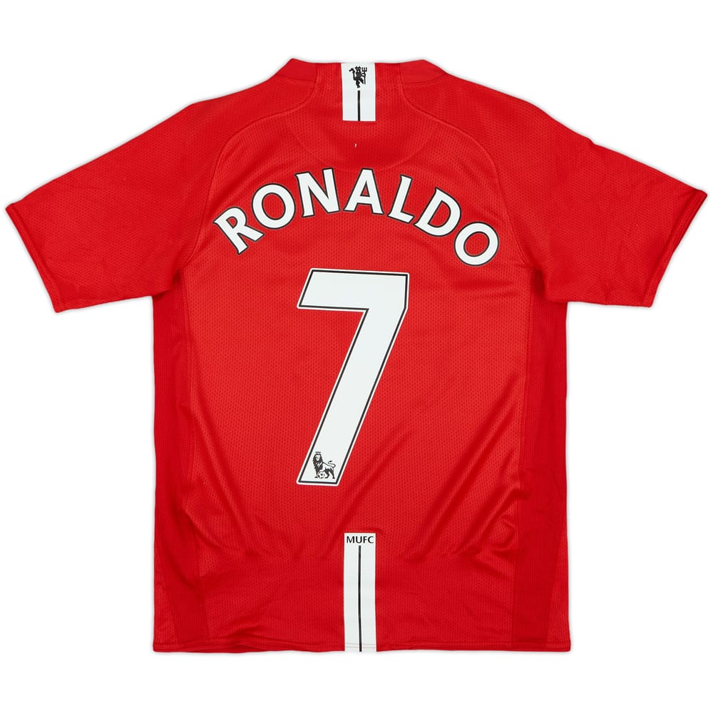 2007-09 Manchester United Home Shirt Ronaldo #7 - 8/10 - (L.Boys)