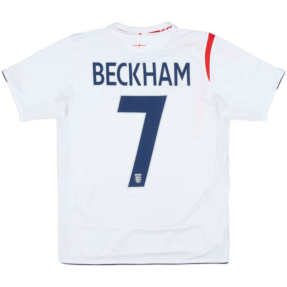 2005-07 England Home Shirt Beckham #7 - 7/10 - (XL.Boys)