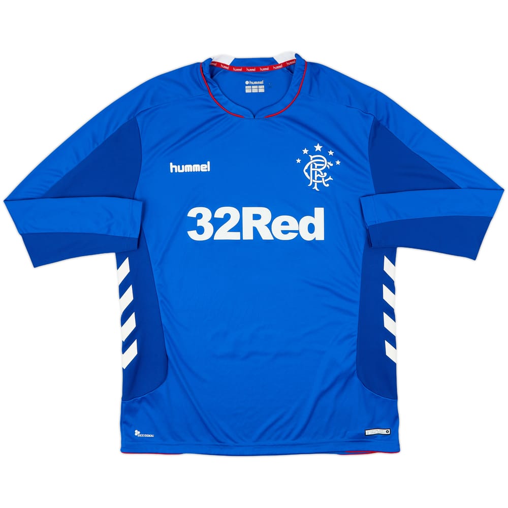 2018-19 Rangers Home L/S Shirt - 9/10 - (L)