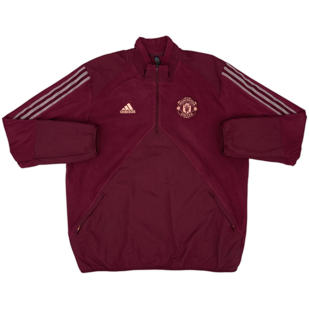 2020-21 Manchester United adidas 1/4 Zip Fleece Jacket - 8/10 - (XL)