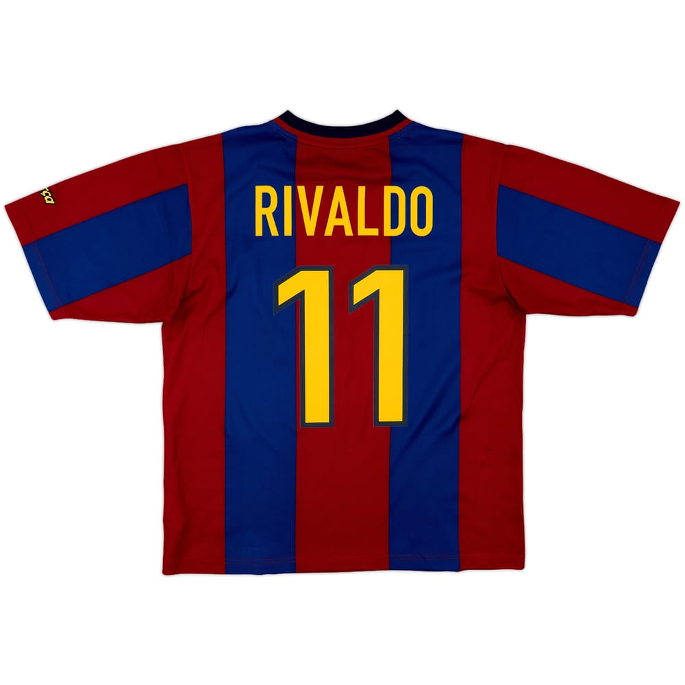 1998-00 Barcelona Basic Home Shirt Rivaldo #11 - 8/10 - (M)