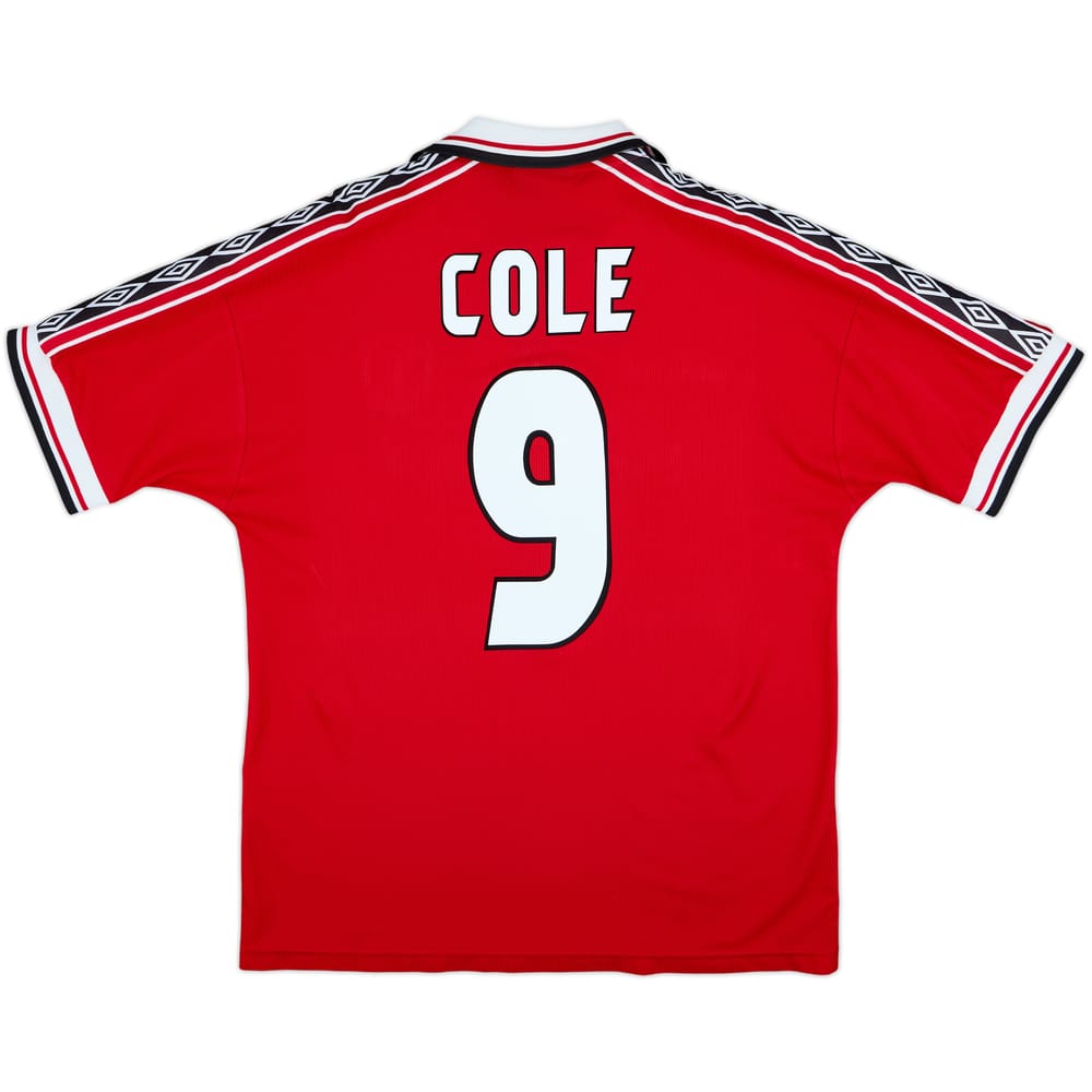 1998-00 Manchester United Home Shirt Cole #9 - 8/10 - (L)