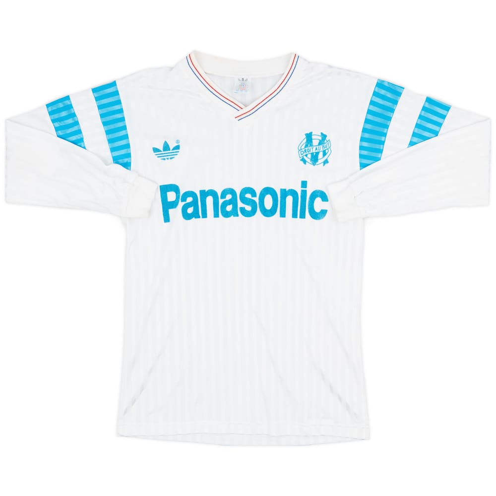 1990-91 Olympique Marseille Home L/S Shirt - 8/10 - (M)