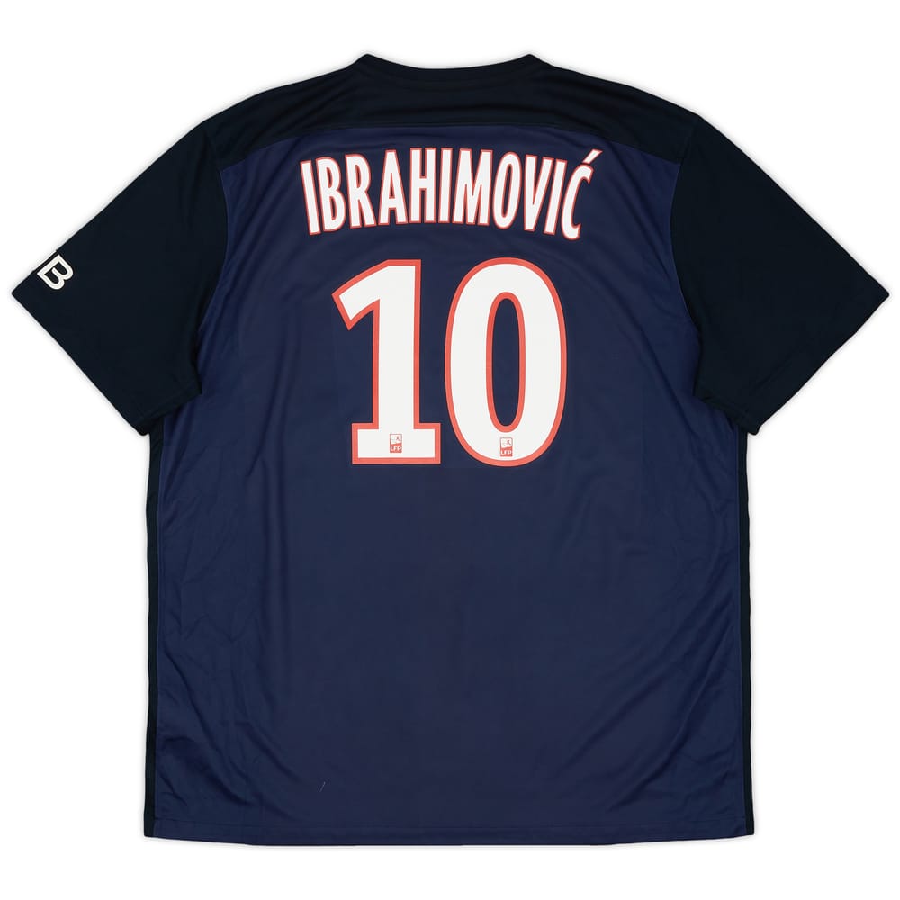 2015-16 Paris Saint-Germain Home Shirt Ibrahimovic #10 - 7/10 - (XL)