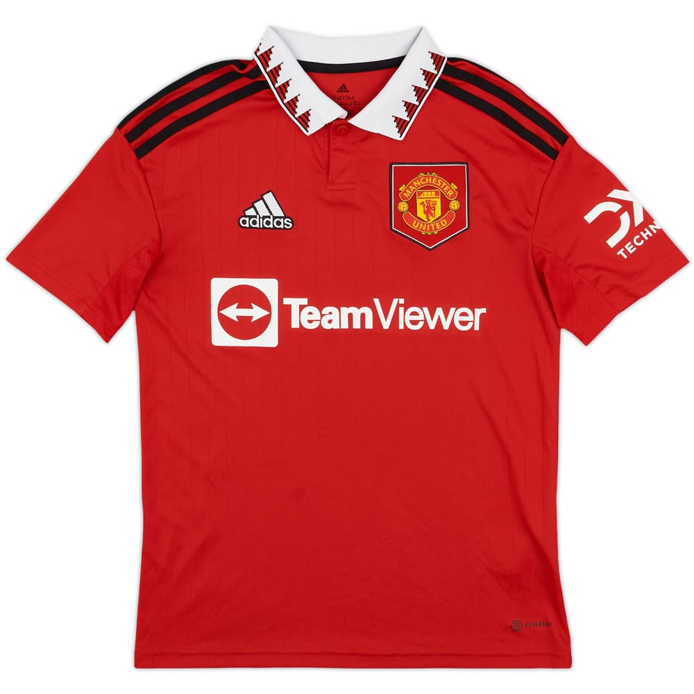 2022-23 Manchester United Home Shirt - 5/10 - (L.Boys)