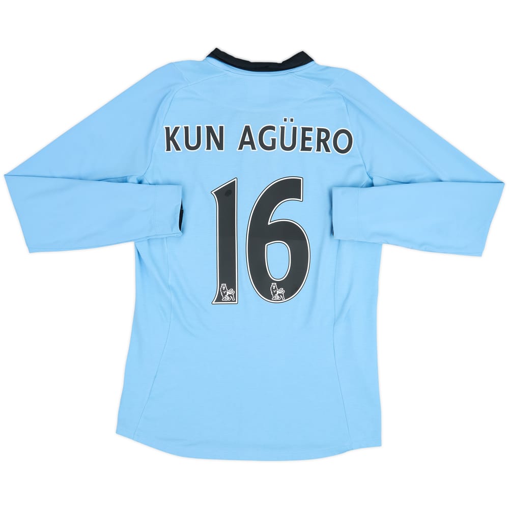 2012-13 Manchester City Home L/S Shirt Kun Aguero #16 - 6/10 - (S)