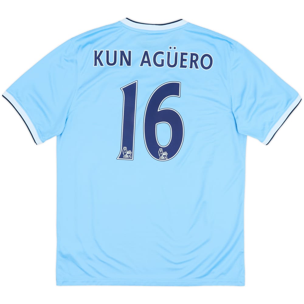 2013-14 Manchester City Home Shirt Kun Aguero #16 - 8/10 - (L)