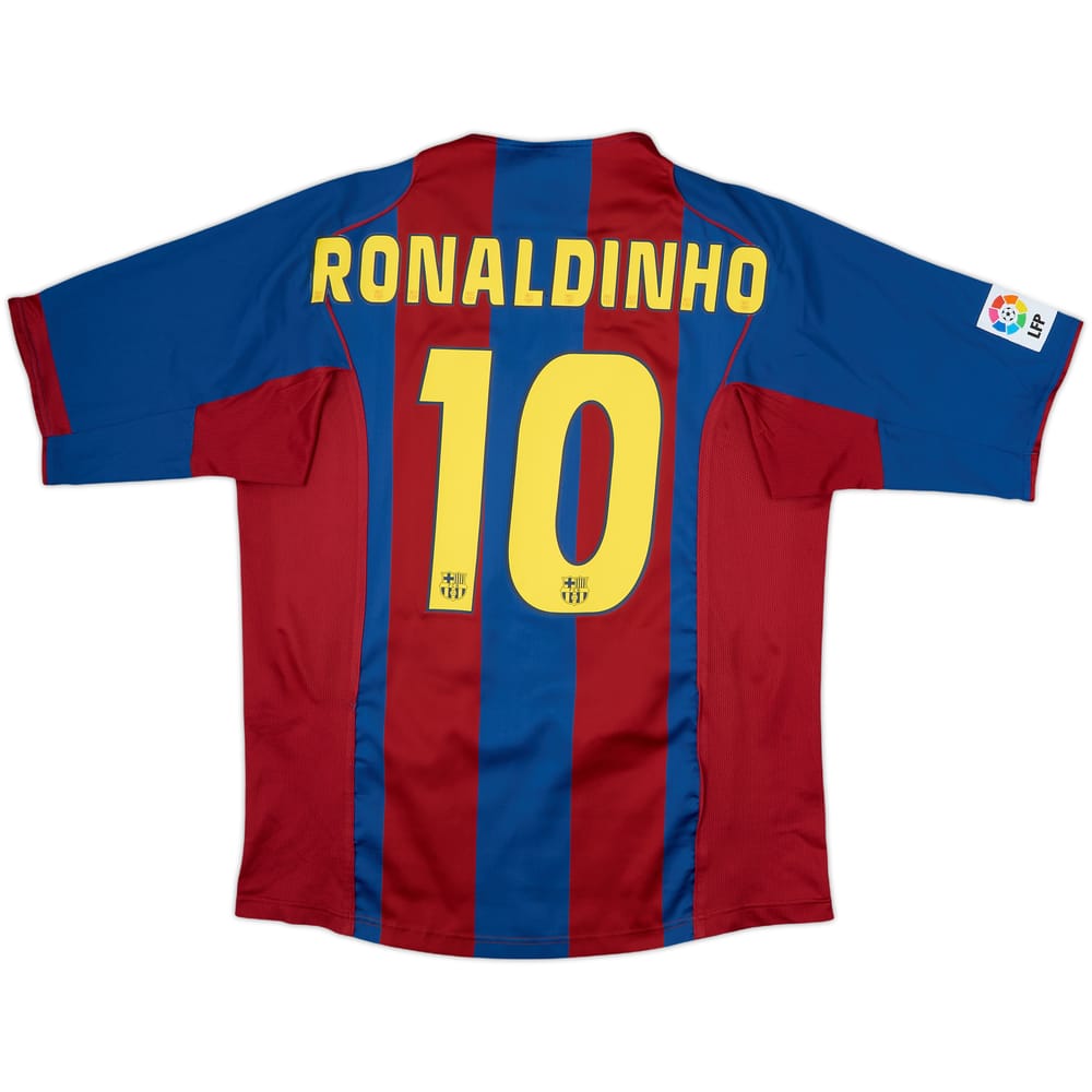 2004-05 Barcelona Home Shirt Ronaldinho #10 - 8/10 - (L)